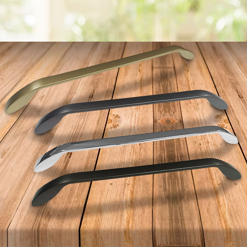 Ручка-скоба мебельная Trodos "9455" 192мм сплав ЦАМ 137гр, сатиновое золото матовый