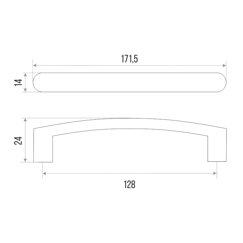 Ручка-скоба мебельная Trodos "22689" 128мм сплав ЦАМ 126гр, белый матовый