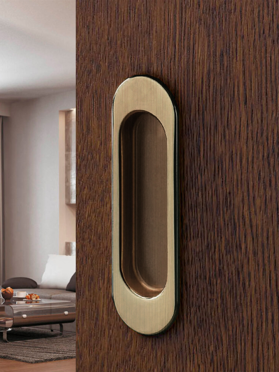 Ручка врезная мебельная Trodos "ZY-83" 64мм сплав ЦАМ, бронза