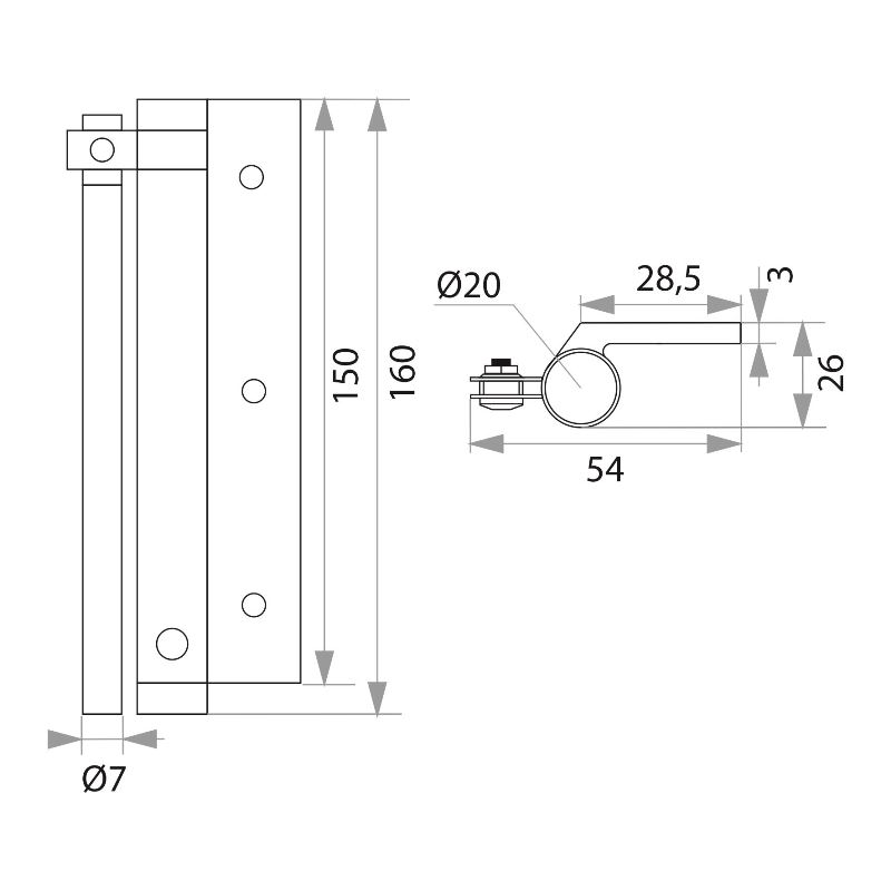 Доводчик дверной пружинный Trodos до 35кг, серый