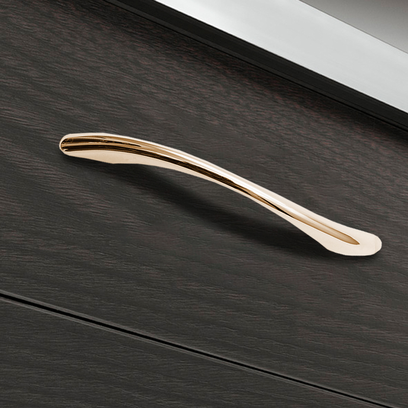 Ручка-скоба мебельная Trodos "ZY-24" 96мм сплав ЦАМ 43гр, золото