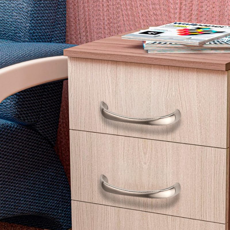 Ручка-скоба мебельная Trodos "ZY-697" 96мм сплав ЦАМ 47гр, хром/никель