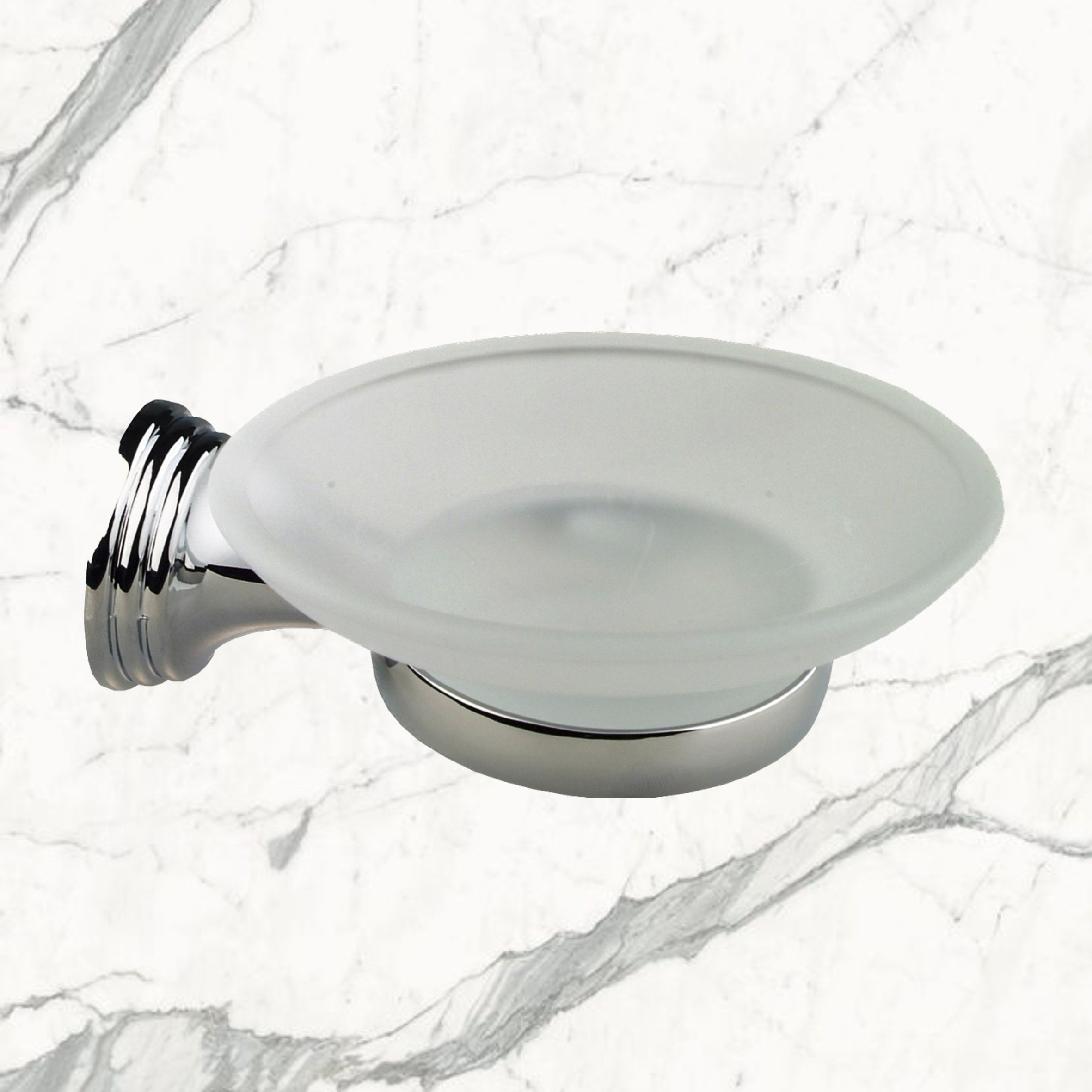 Мыльница стеклянная с держателем Delphinium "13885", хром