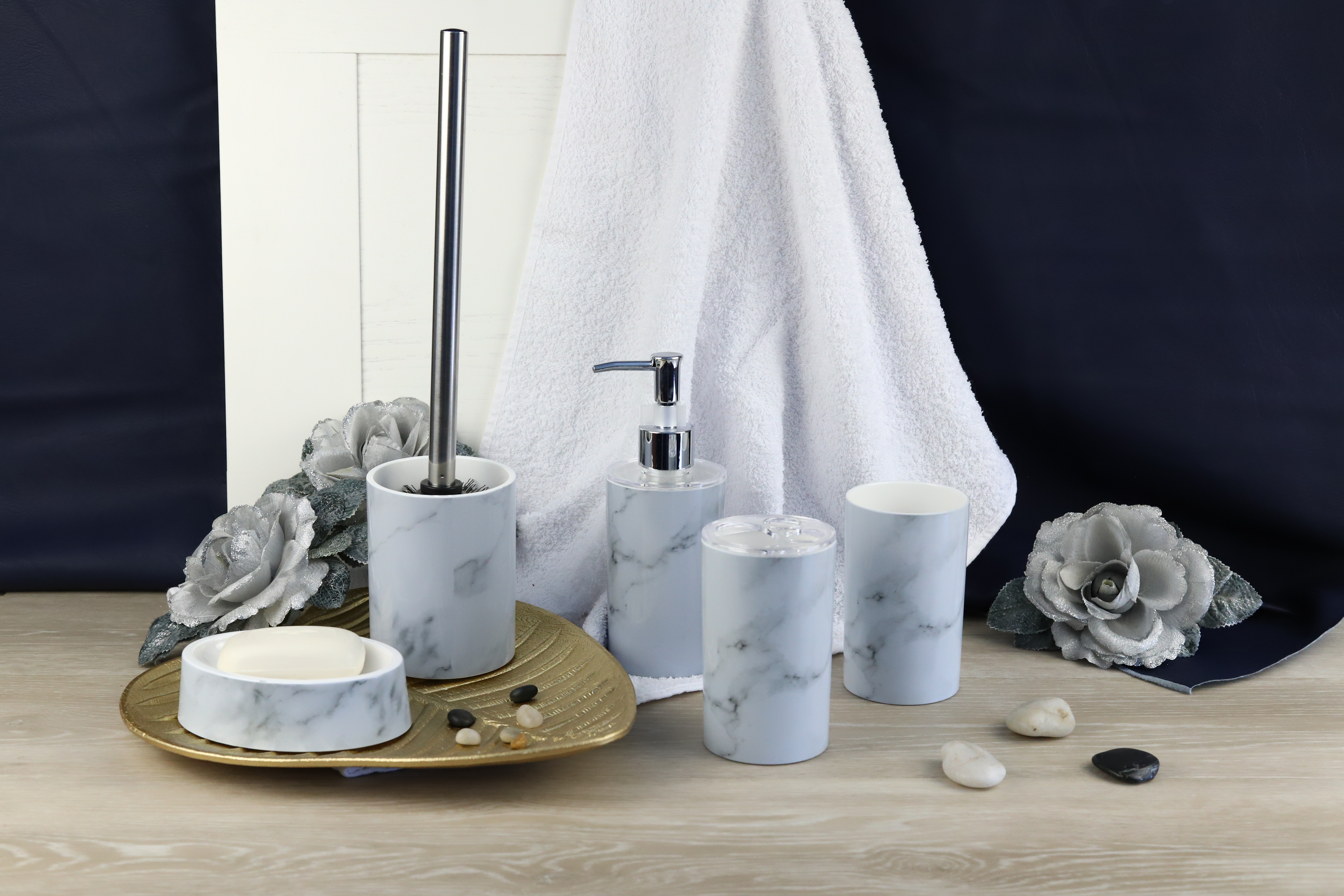 Мыльница Delphinium коллекция "Marble", пластик