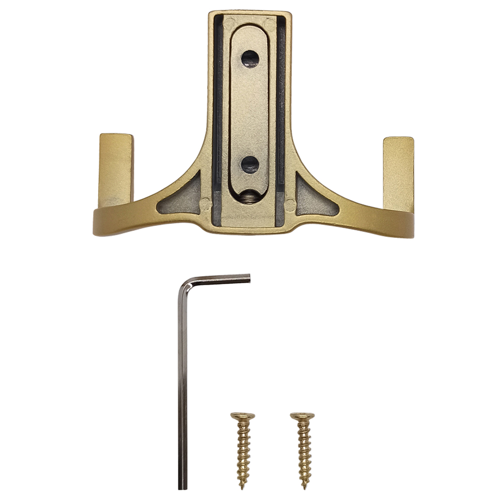 Крючок мебельный Trodos " ZY-146B" 2-рожковый, сплав ЦАМ, сатиновое золото матовый