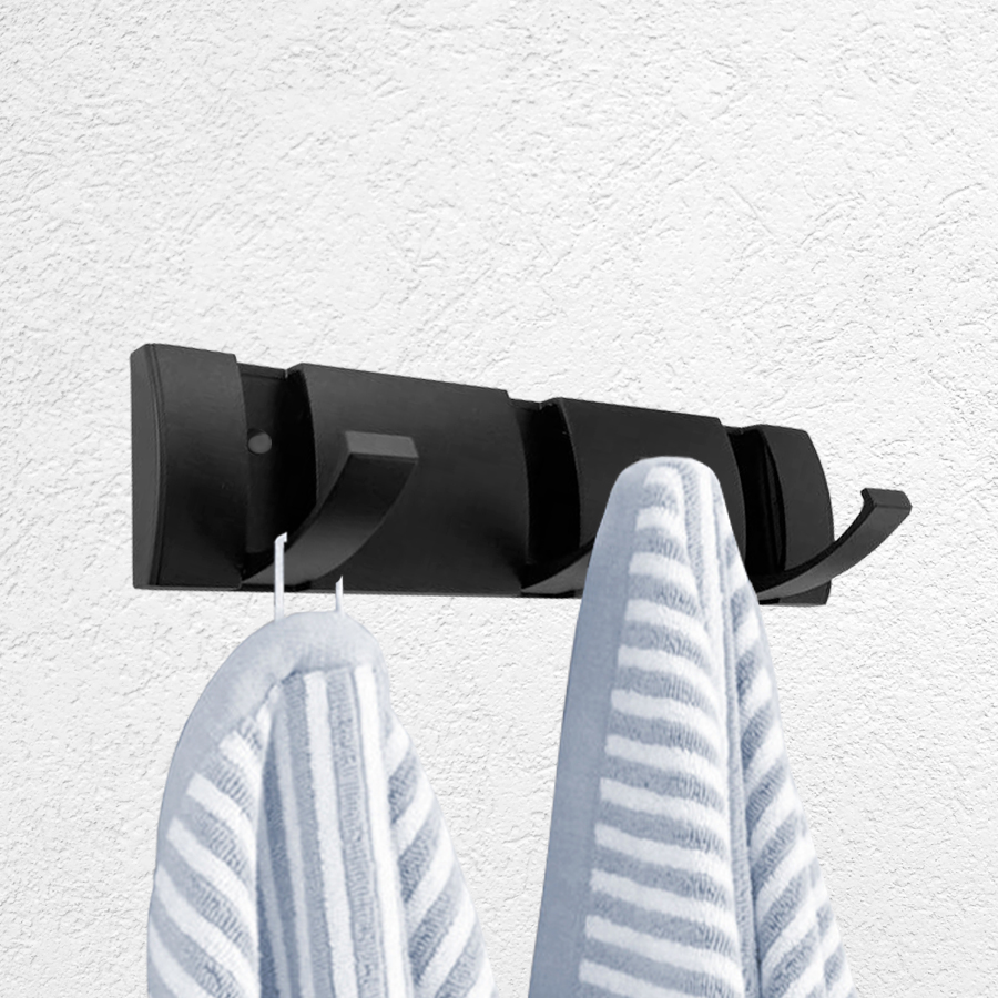 Крючок на планке складной Zenfort тройной, черный матовый