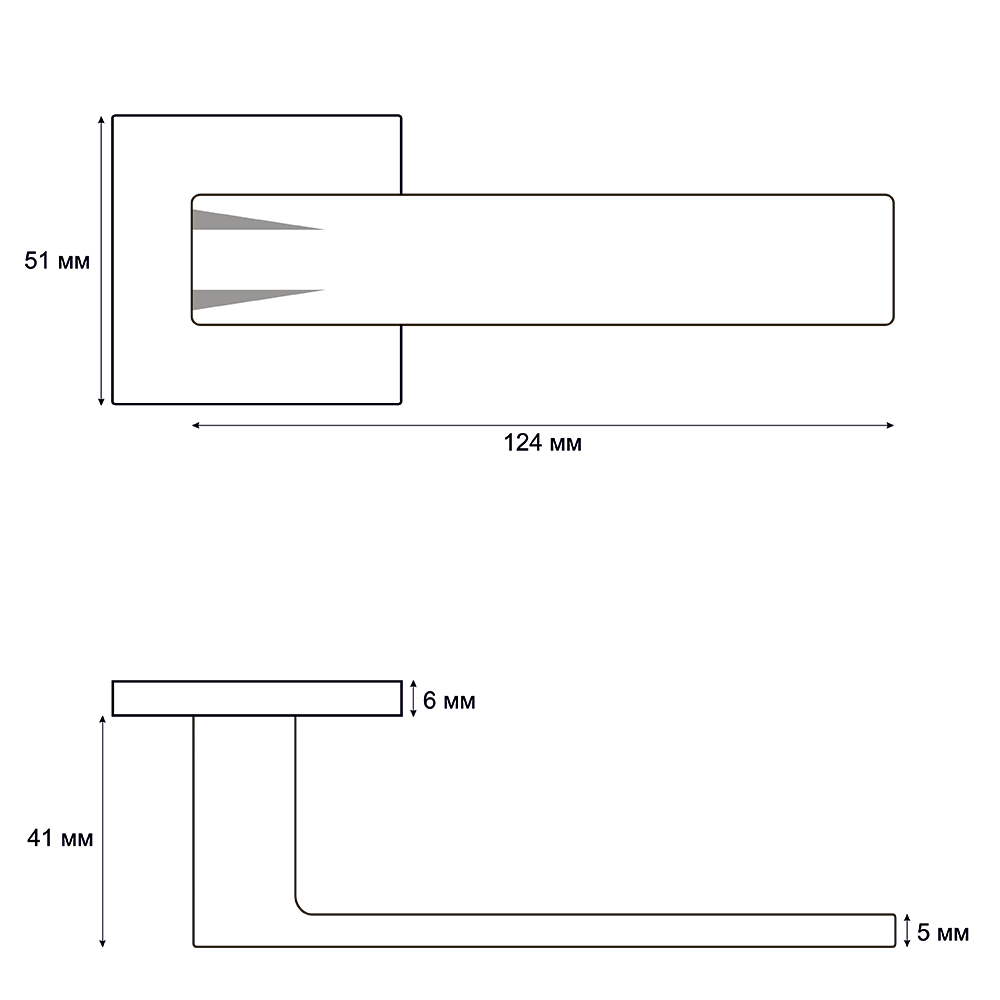 Ручка раздельная Trodos 845-03 slim BL черный