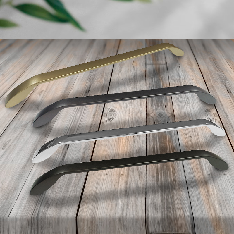 Ручка-скоба мебельная Trodos "9455" 256мм сплав ЦАМ 167гр, сатиновое золото матовый