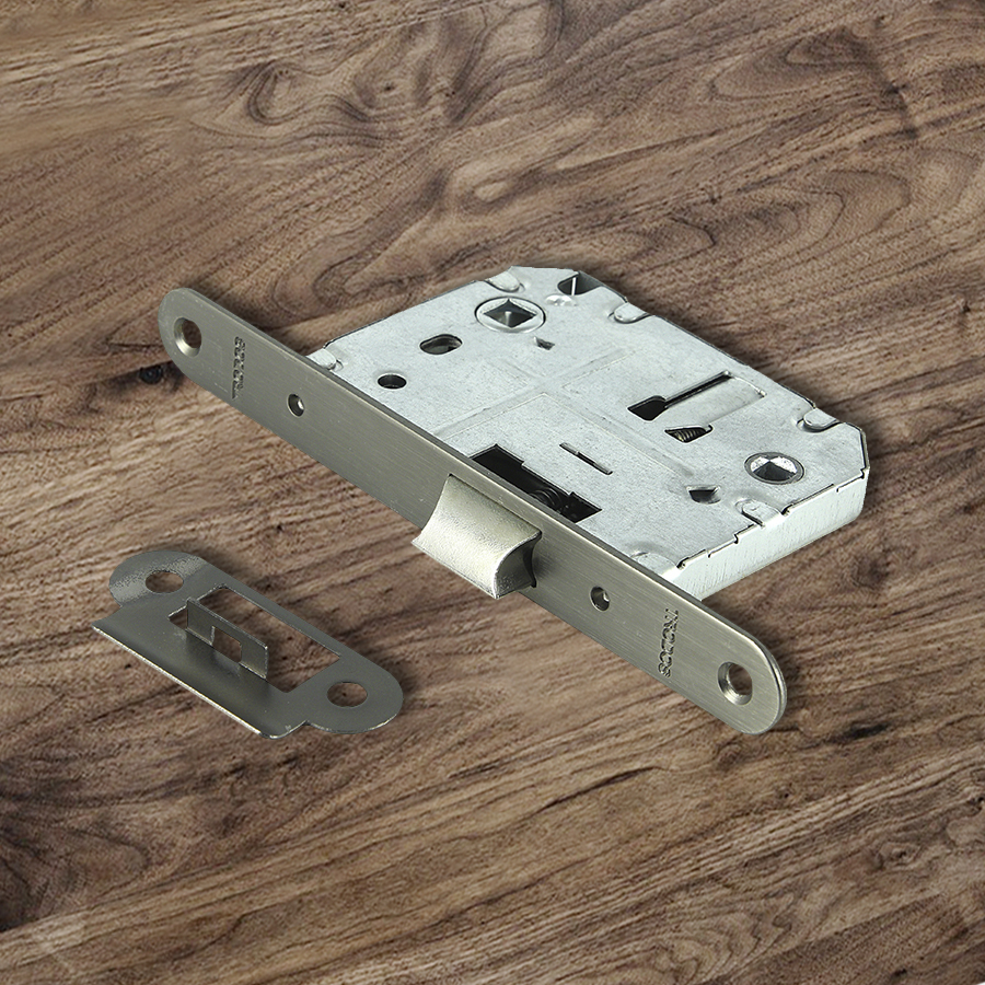 Защелка врезная Trodos PE70 с фиксацией под поворотную ручку с овал. планкой, металл, графит