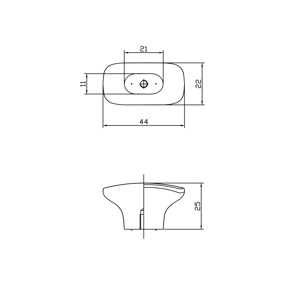 Ручка-кнопка мебельная Trodos "2063K" сплав ЦАМ, черный