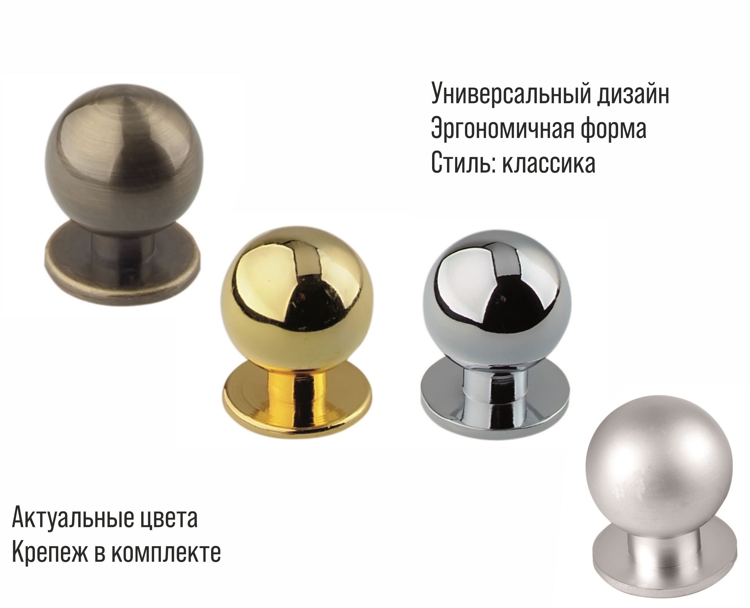 Ручка-кнопка мебельная Trodos "ZY-108" сплав ЦАМ, хром, хедер