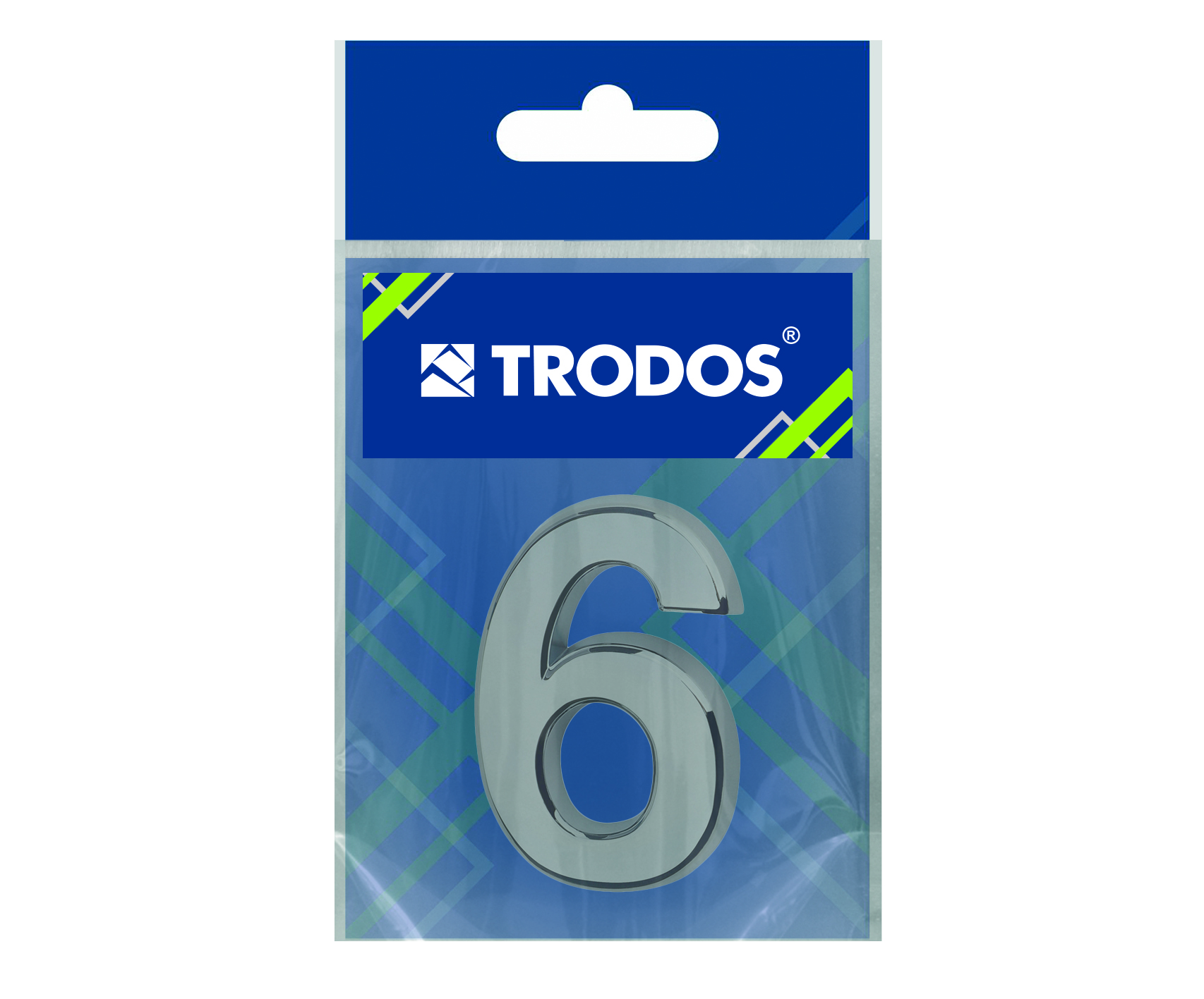 Цифра дверная Trodos "6" классика, хром