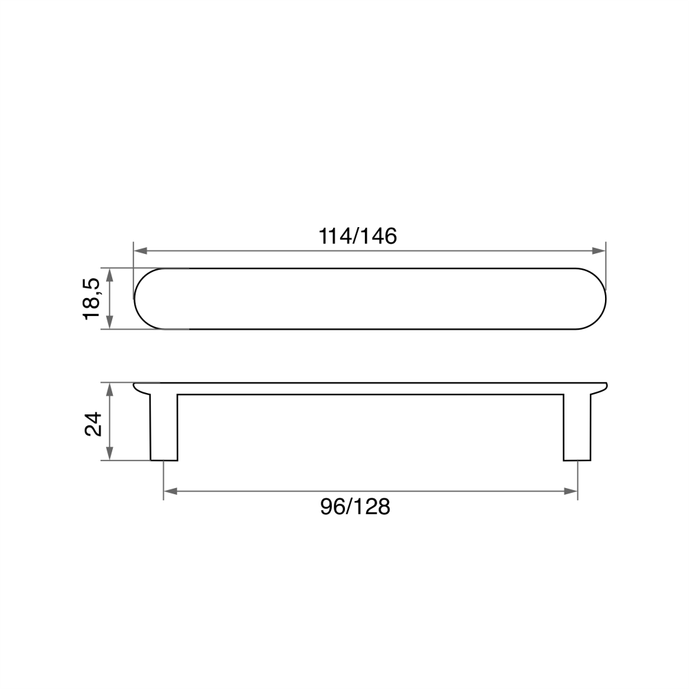 Ручка-скоба мебельная Trodos "DMZ-22650" 128мм сплав ЦАМ 65гр, черный 