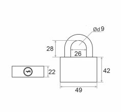 Замок навесной Trodos ВС-HG36-50 чугун