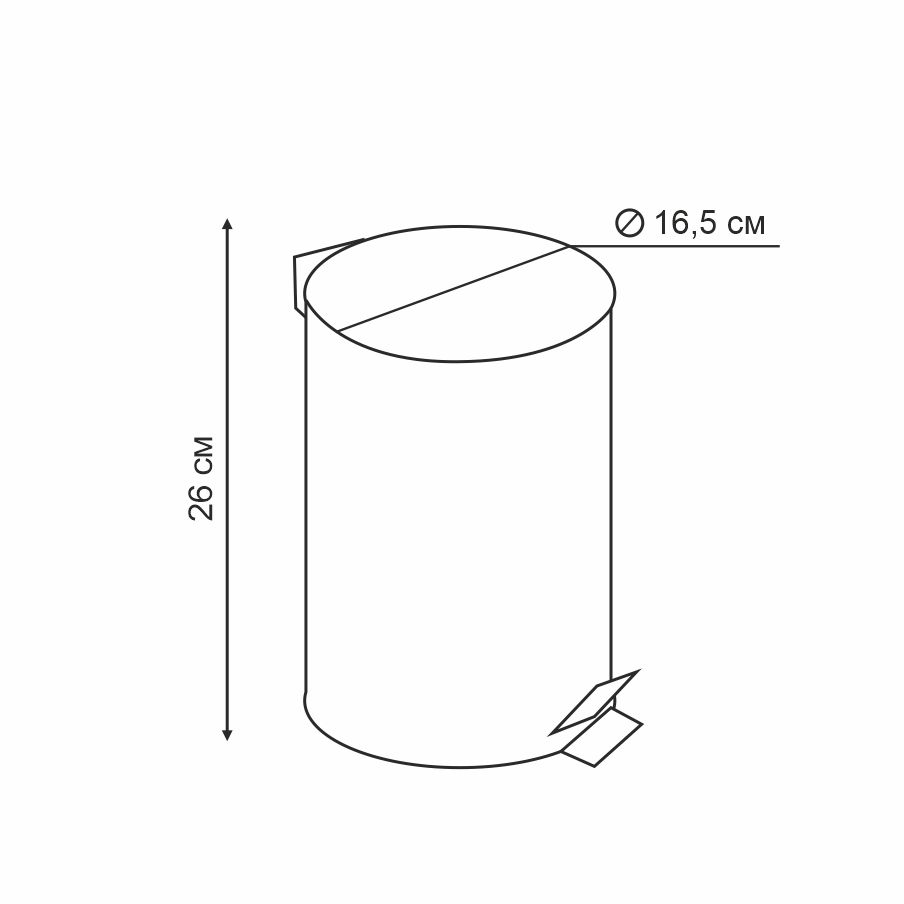 Ведро для мусора Delphinium "0030A" 3л, черный