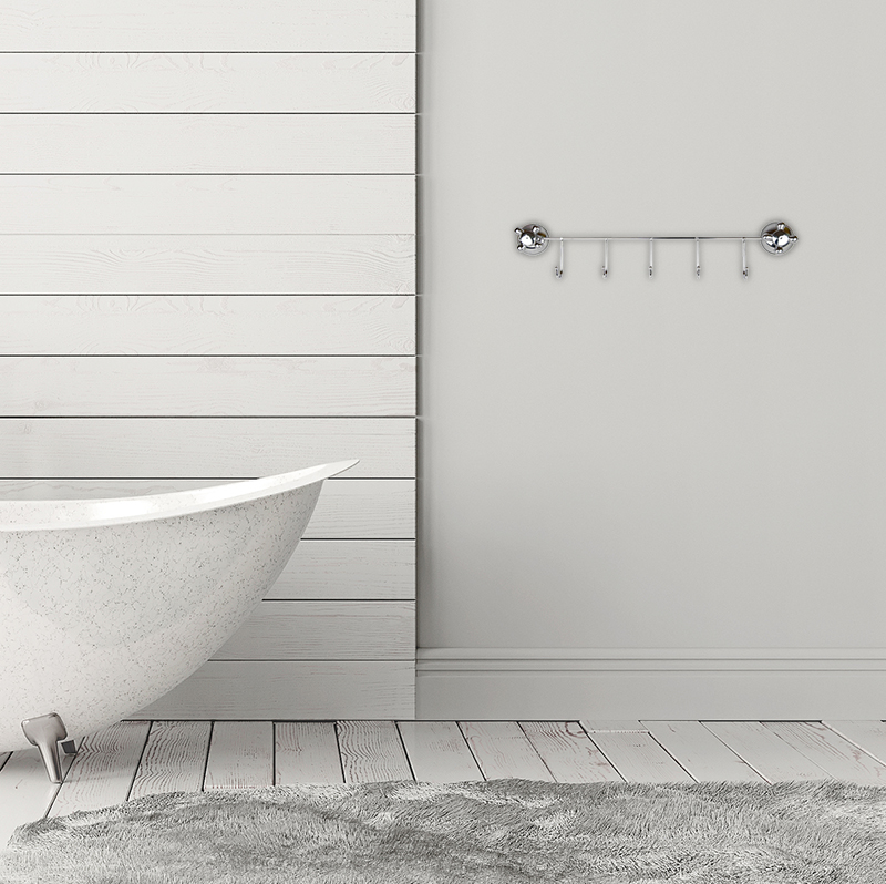 Крючок на планке Delphinium пятерной Air-lock "F-151", хром