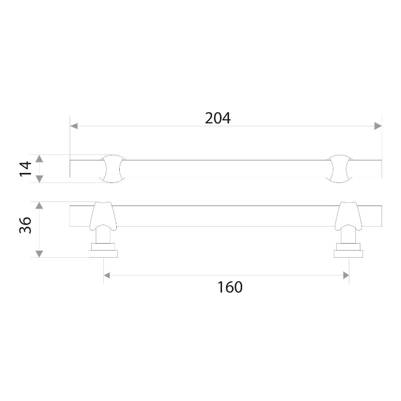 Ручка-скоба мебельная Trodos "DMZ-50039" 160мм сплав ЦАМ 230гр, античная бронза