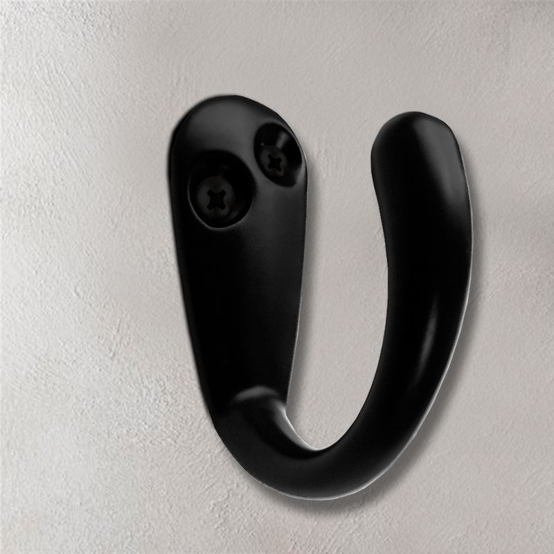 Крючок мебельный Trodos "DMZ-31304" 1-рожковый, сплав ЦАМ, черный