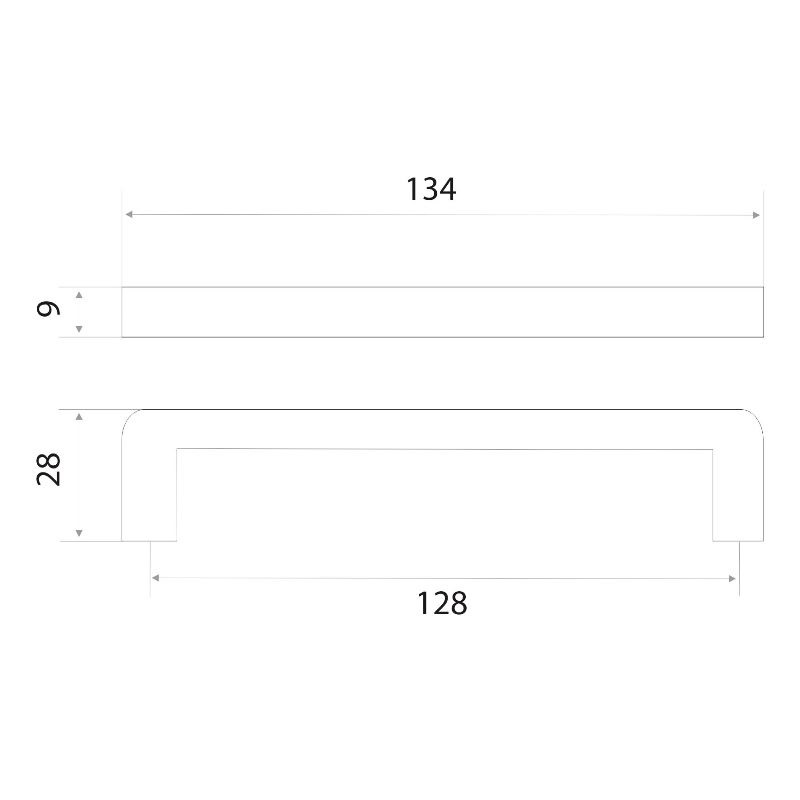 Ручка-скоба мебельная Trodos "DMZ-21203" 128мм сплав ЦАМ 70гр, белый матовый, хедер