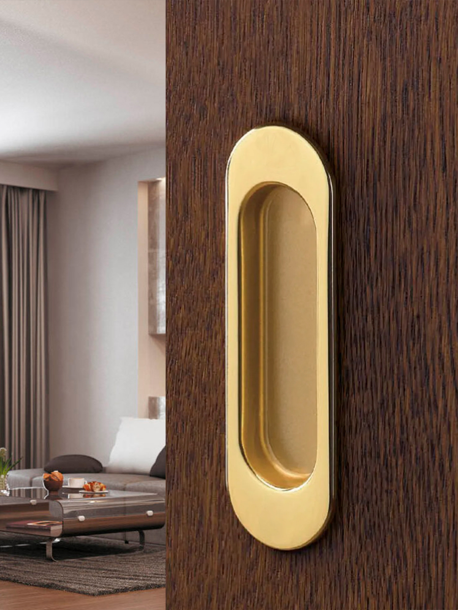 Ручка врезная мебельная Trodos "ZY-83" 64мм сплав ЦАМ, золото