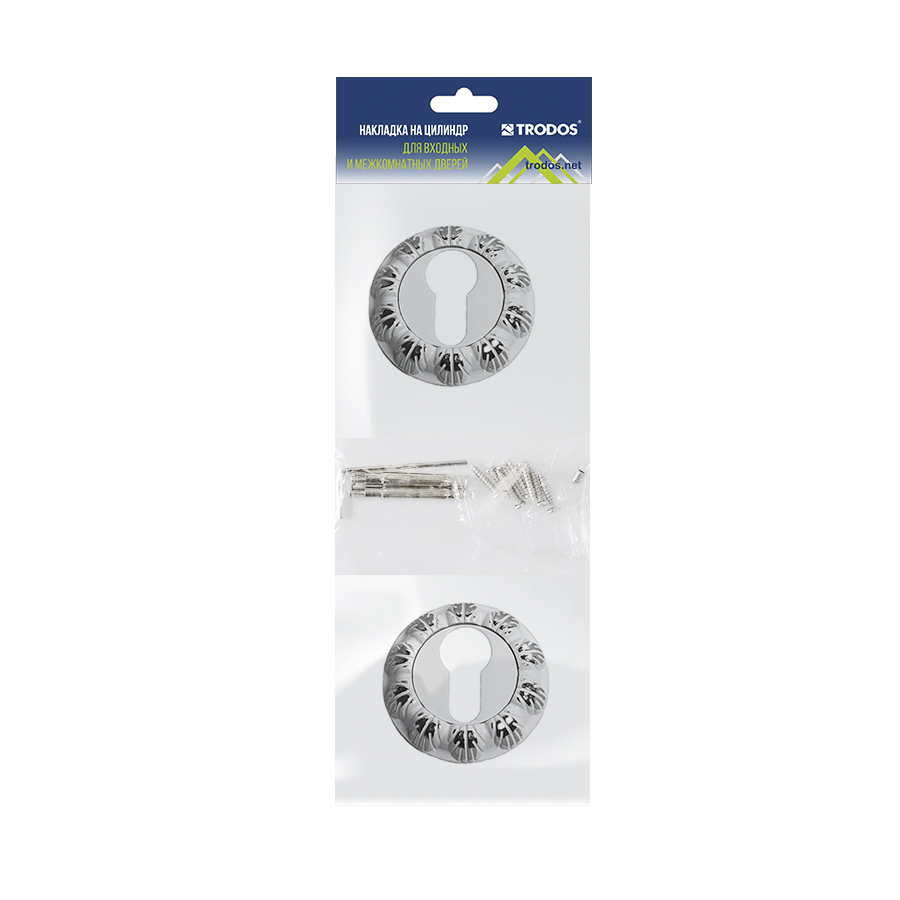 Накладка на цилиндр Trodos "ET" серия 10, белый/хром