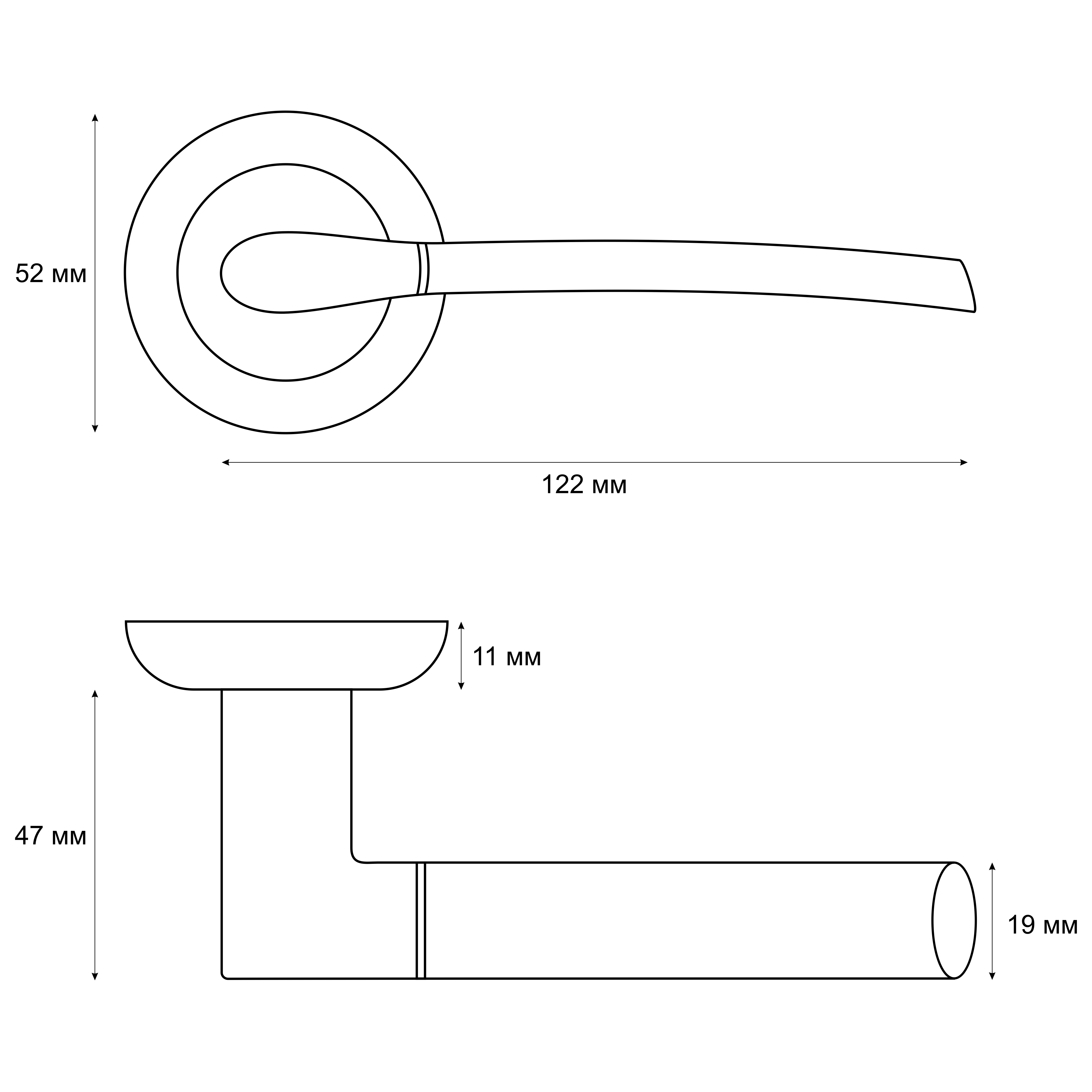Ручка раздельная Trodos "537" серия 08, никель/черный никель