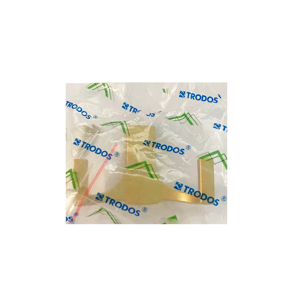 Крючок мебельный Trodos " ZY-146B" 2-рожковый, сплав ЦАМ, сатиновое золото матовый