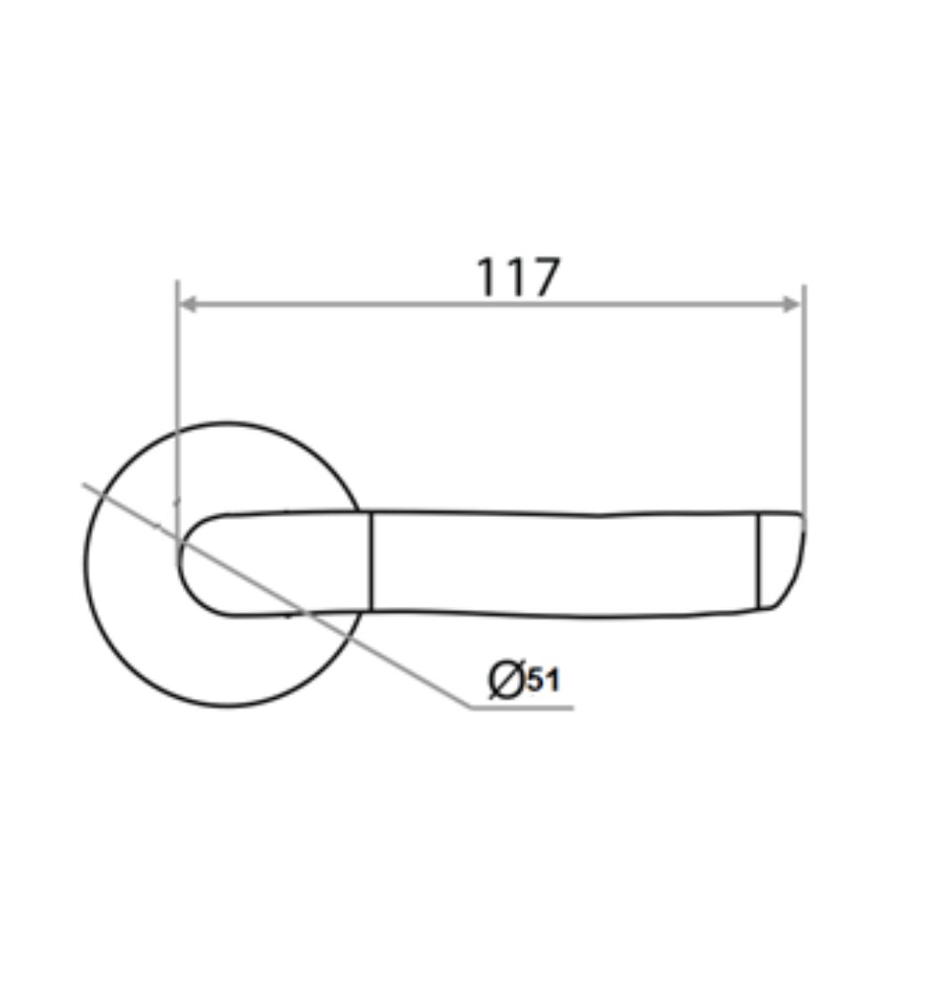 Ручка раздельная Trodos "77" серия 06 slim, никель/хром