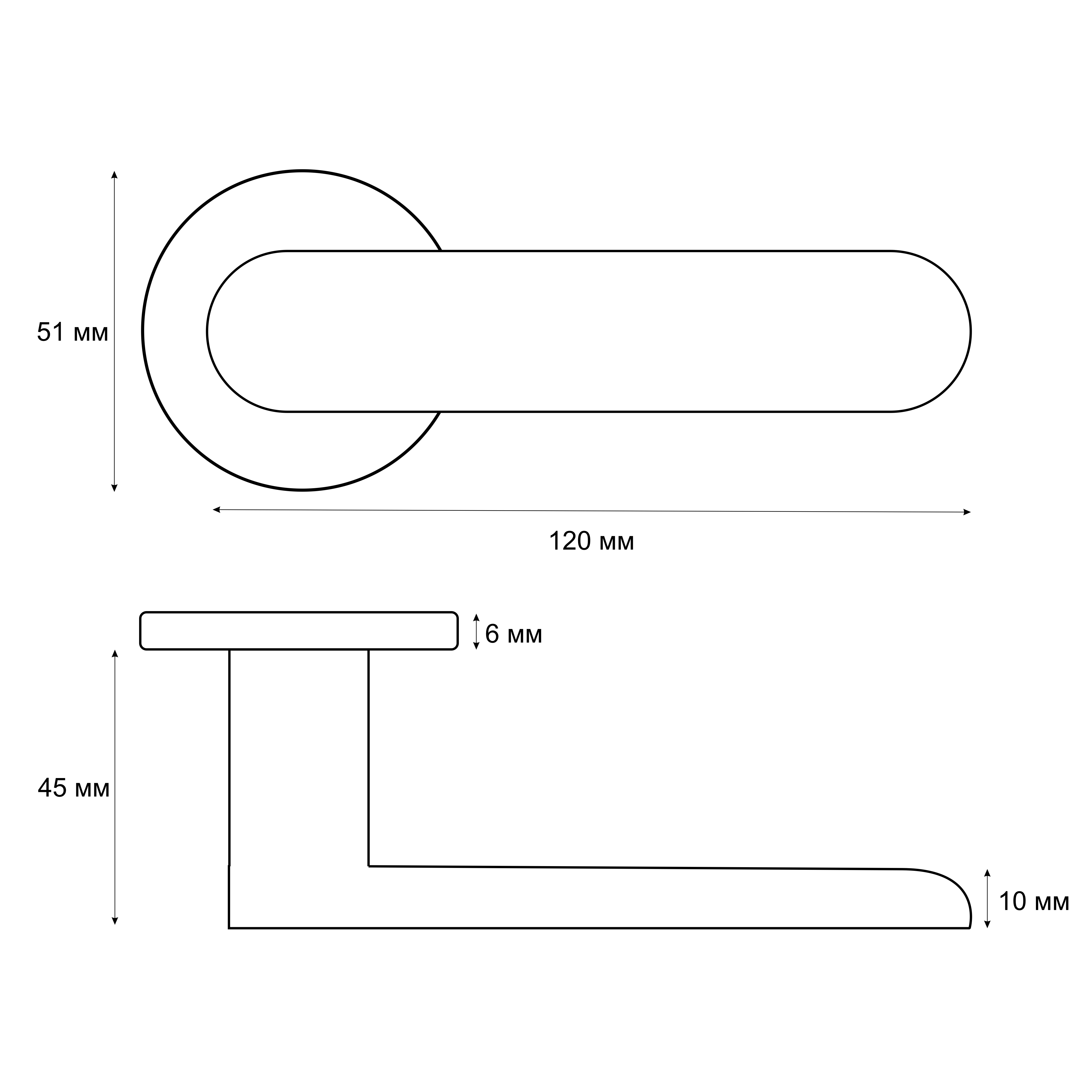 Ручка раздельная Vrata "2199 AL" серия 06 slim, графит