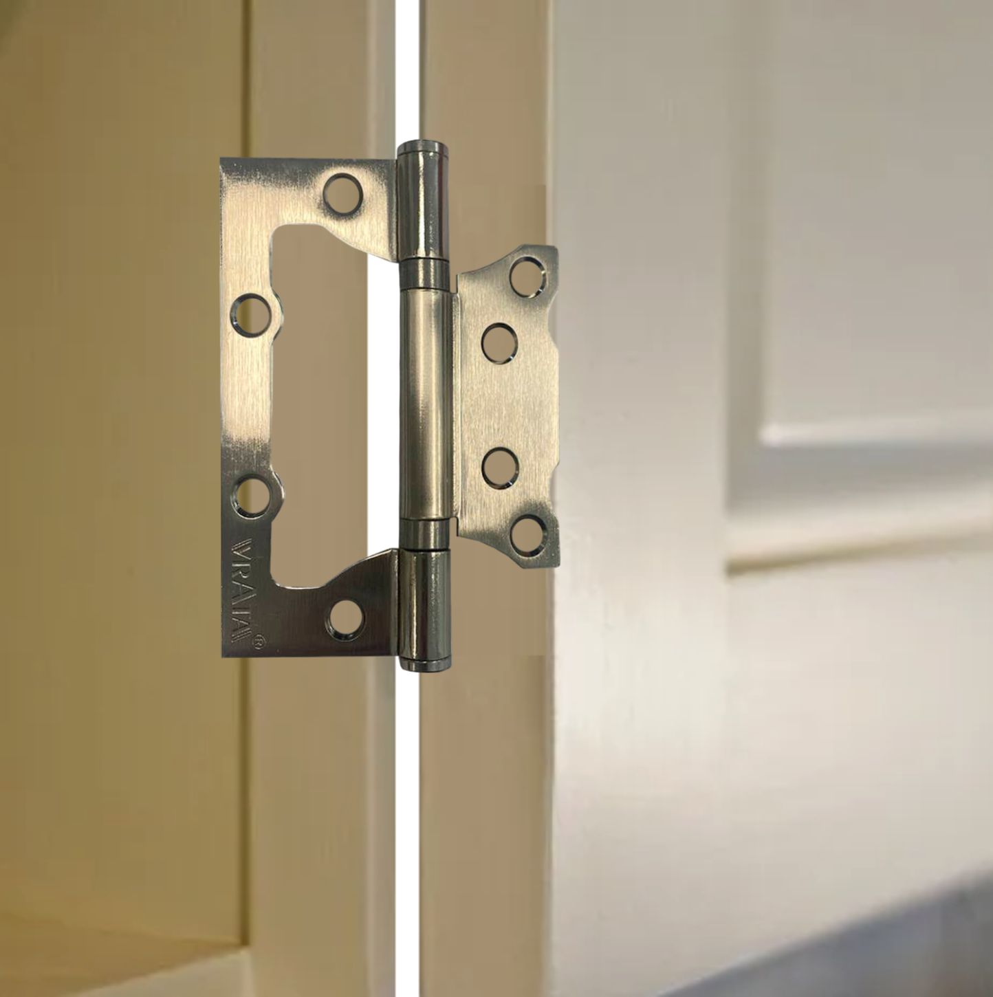 Петля накладная Vrata 100х75х2,0 без врезки, б/к, никель, флоупак