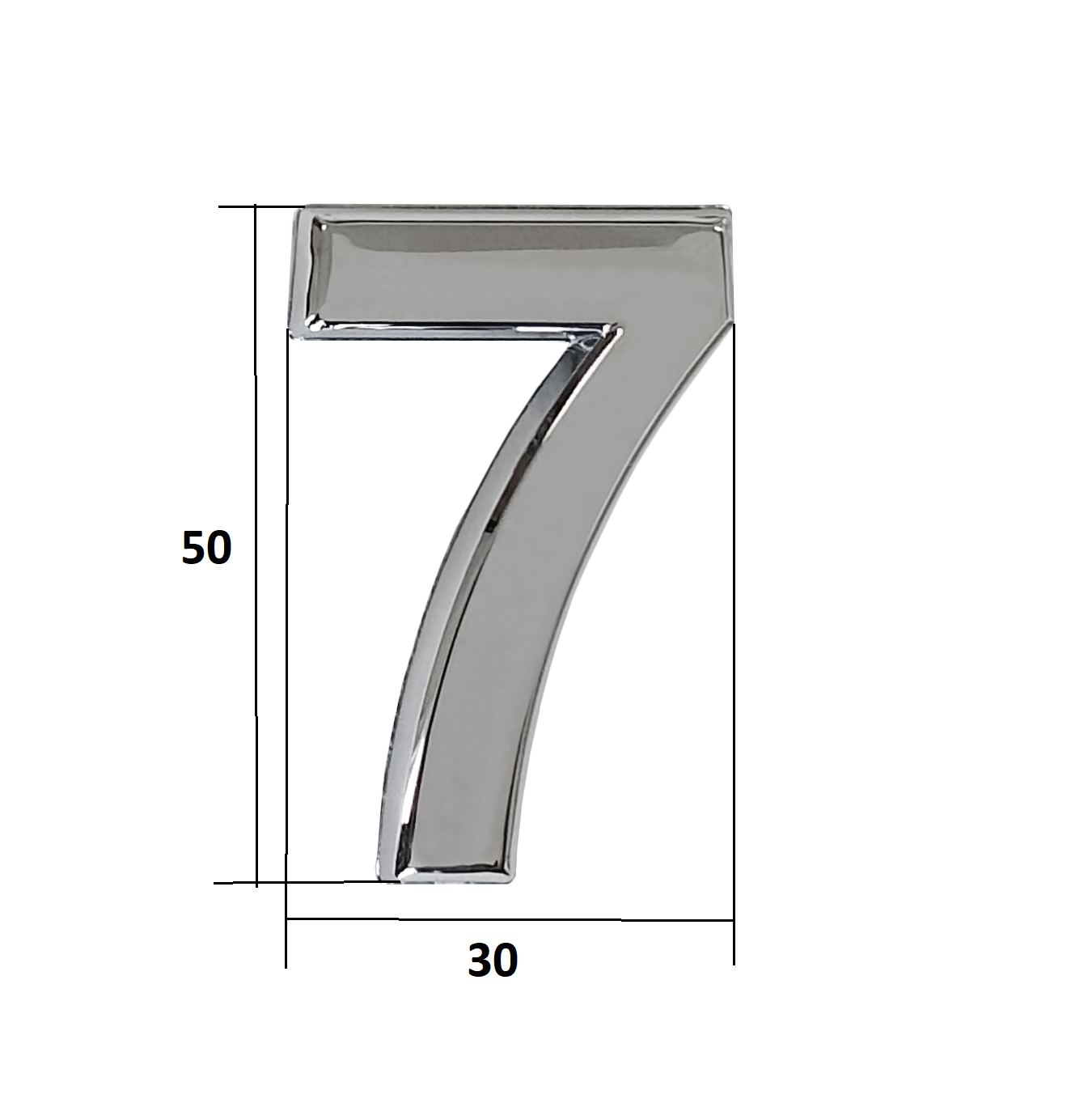 Цифра дверная Trodos "7" классика, хром
