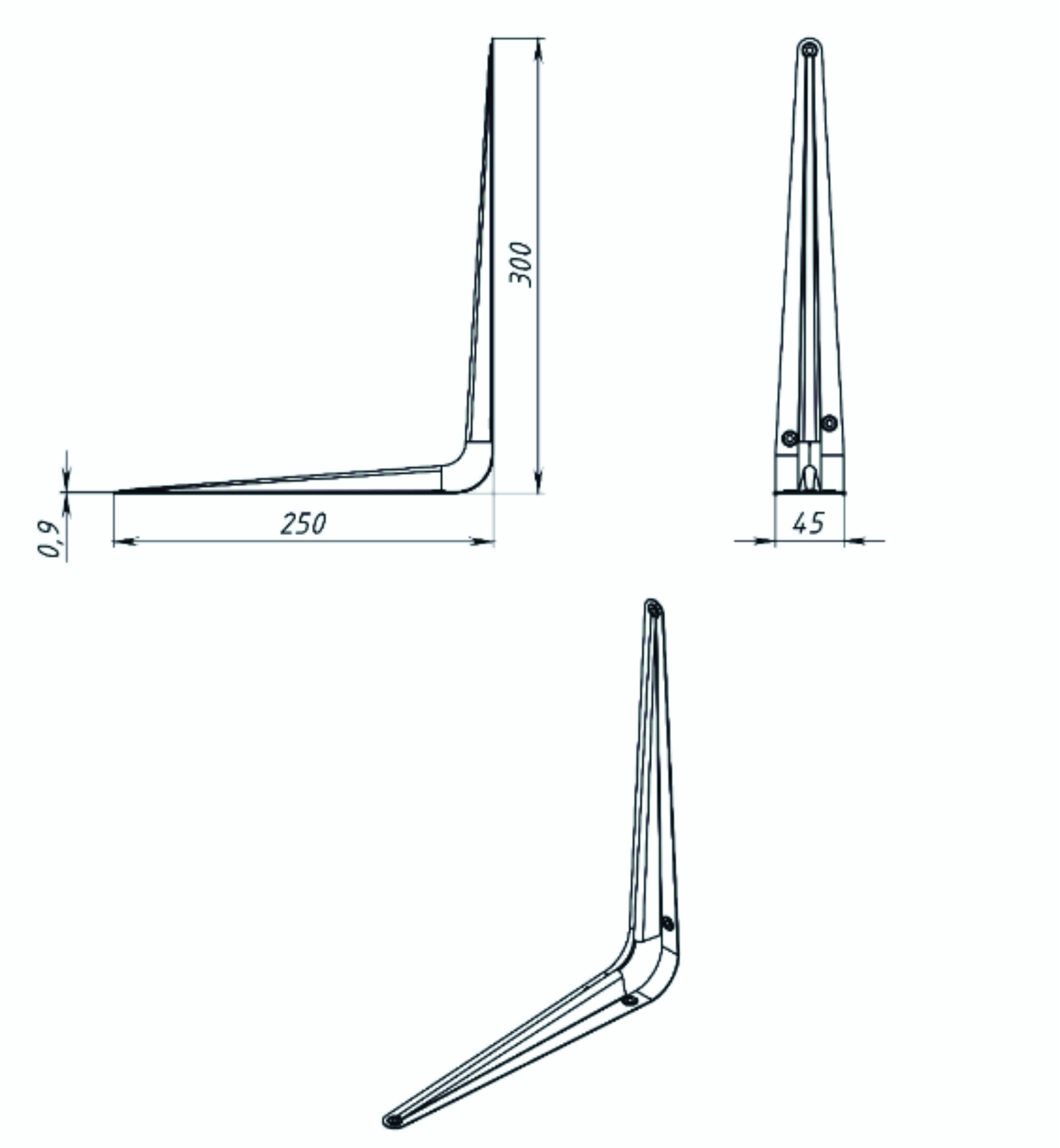 кронштейн 250*300 хром эффект (40)