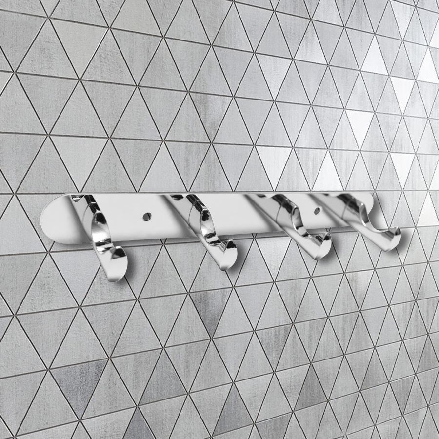 Крючок на планке Delphinium четверной "2214", хром