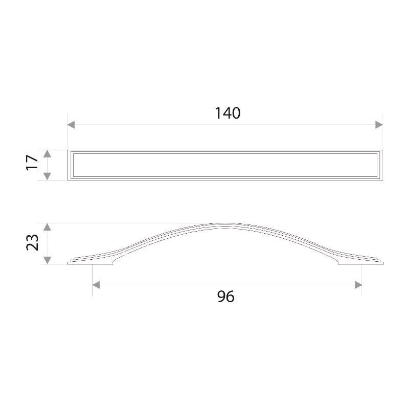 Ручка-скоба мебельная Trodos "ZY-700" 96мм сплав ЦАМ 66гр, золото/никель
