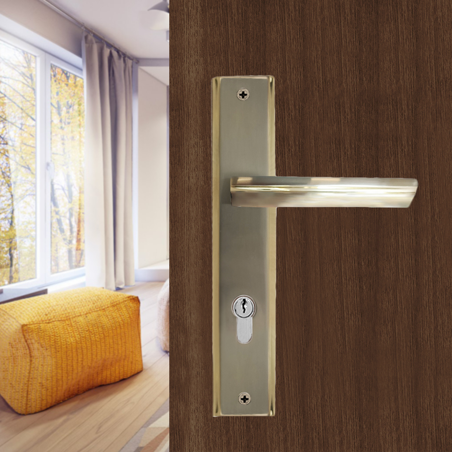 Ручка на планке Vrata "A861" алюминий, никель/золото