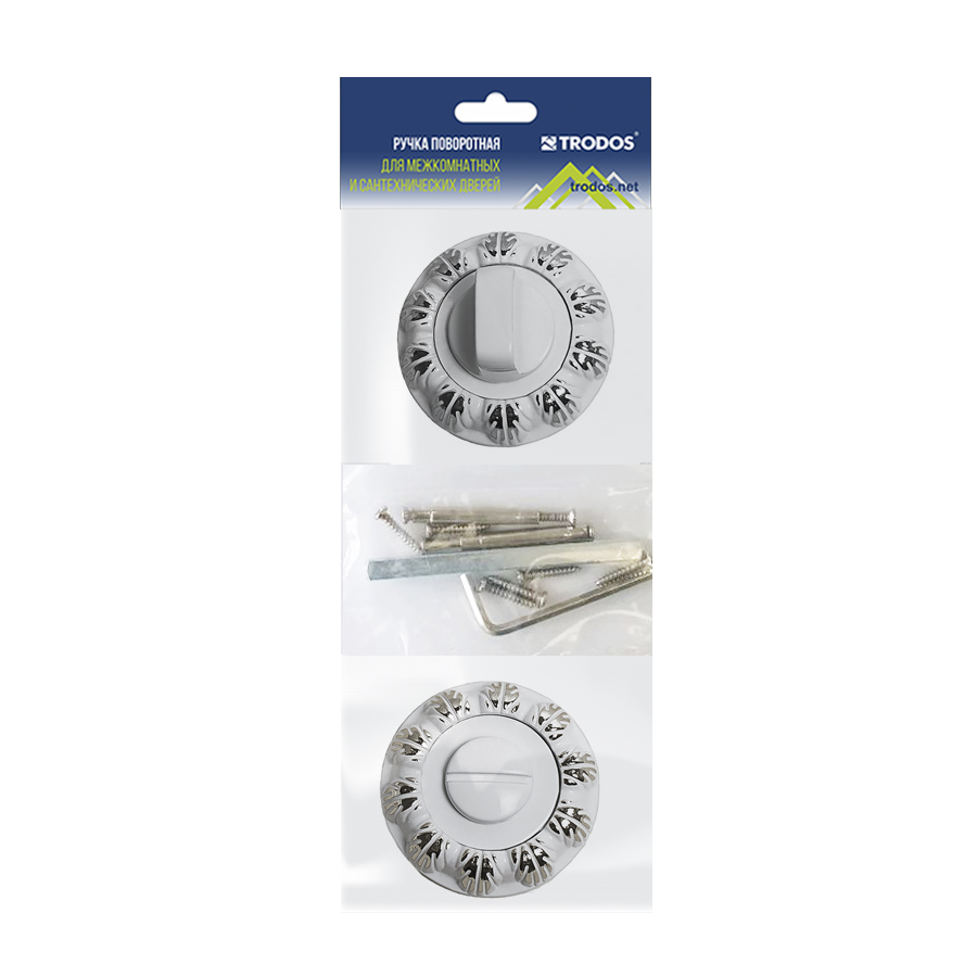 Ручка поворотная Trodos "BK" серия 10, белый/хром