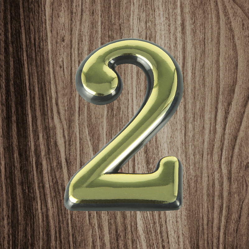 Цифра дверная Trodos "2" золото