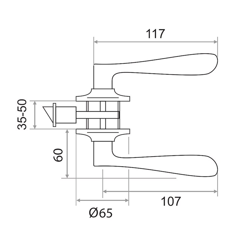 Ручка-защелка Trodos ЗВ3-01 никель