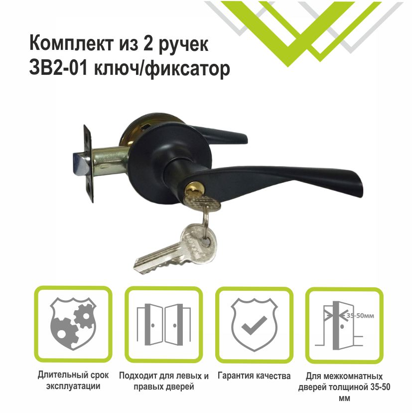 Ручка-защелка Trodos ЗВ2-01 черный 