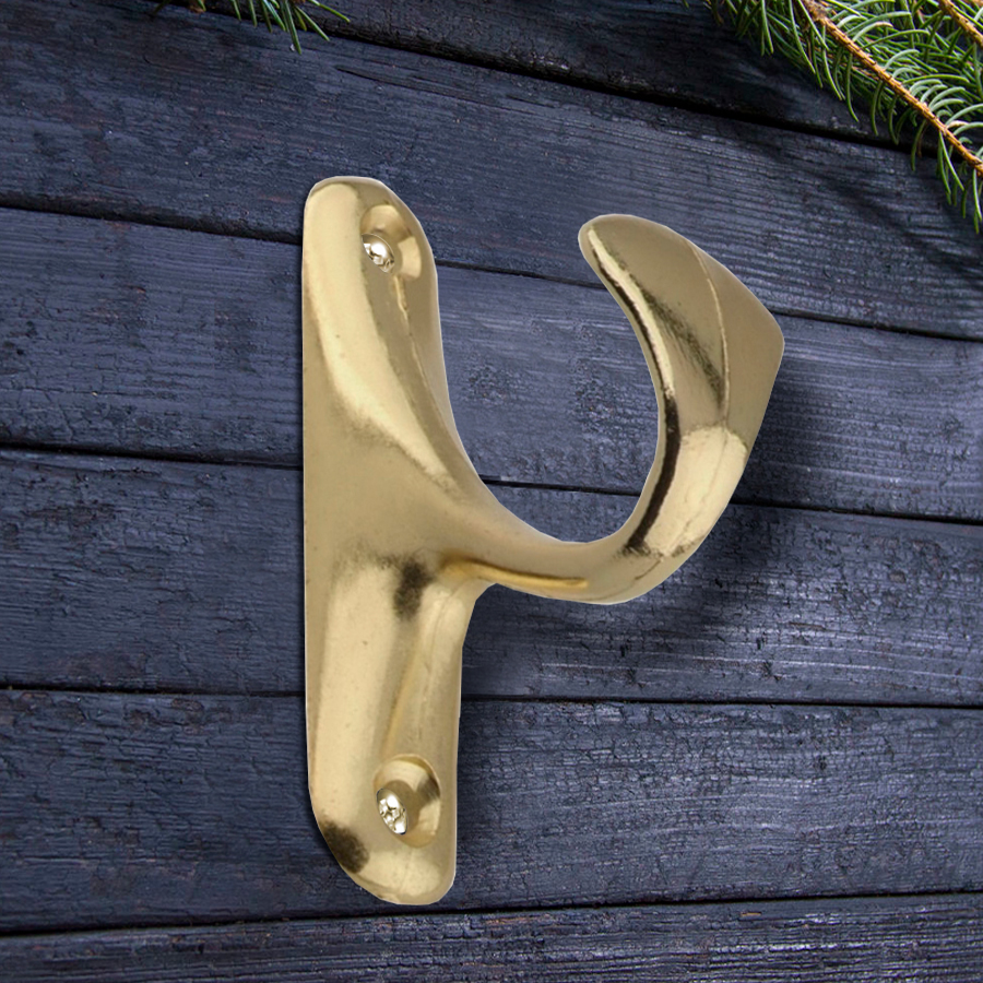 Крючок мебельный Trodos "ZY-214" 1-рожковый, сплав ЦАМ, золото