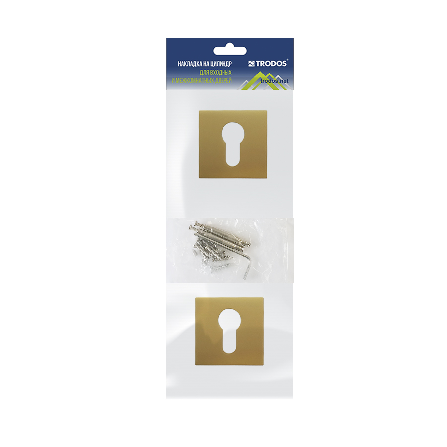 Накладка на цилиндр Trodos ET-03 slim GA сатиновое золото матовый