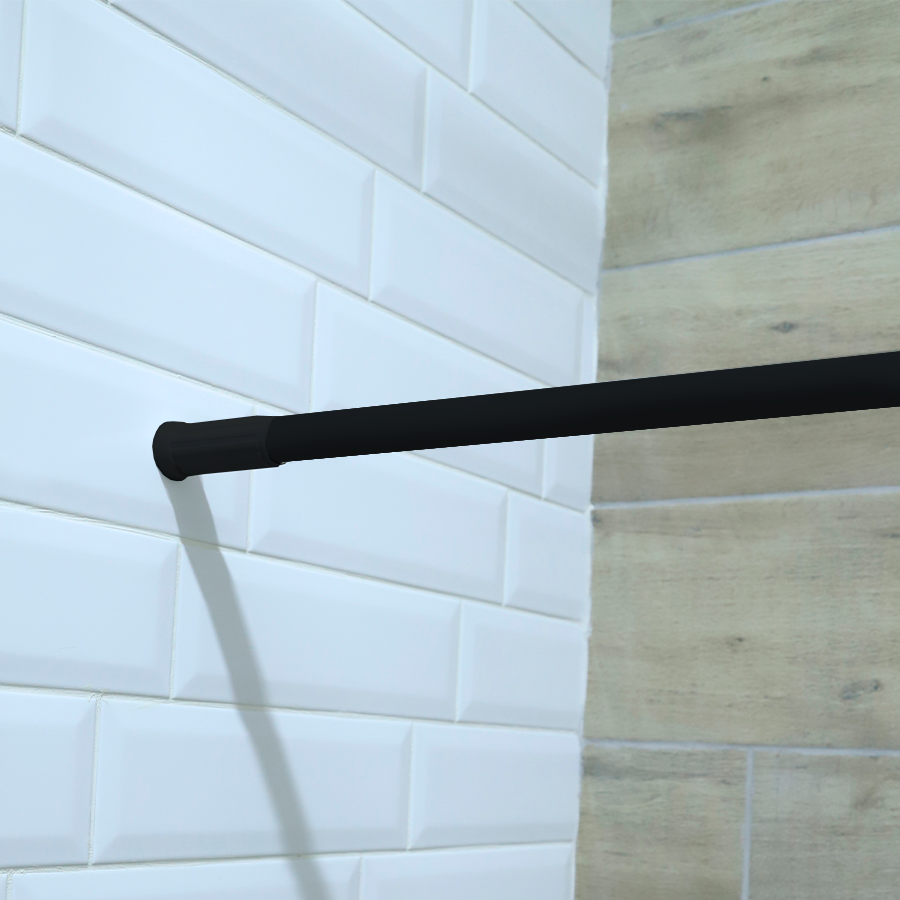 Карниз для ванной телескопический Delphinium 140-260см, черный, т/у