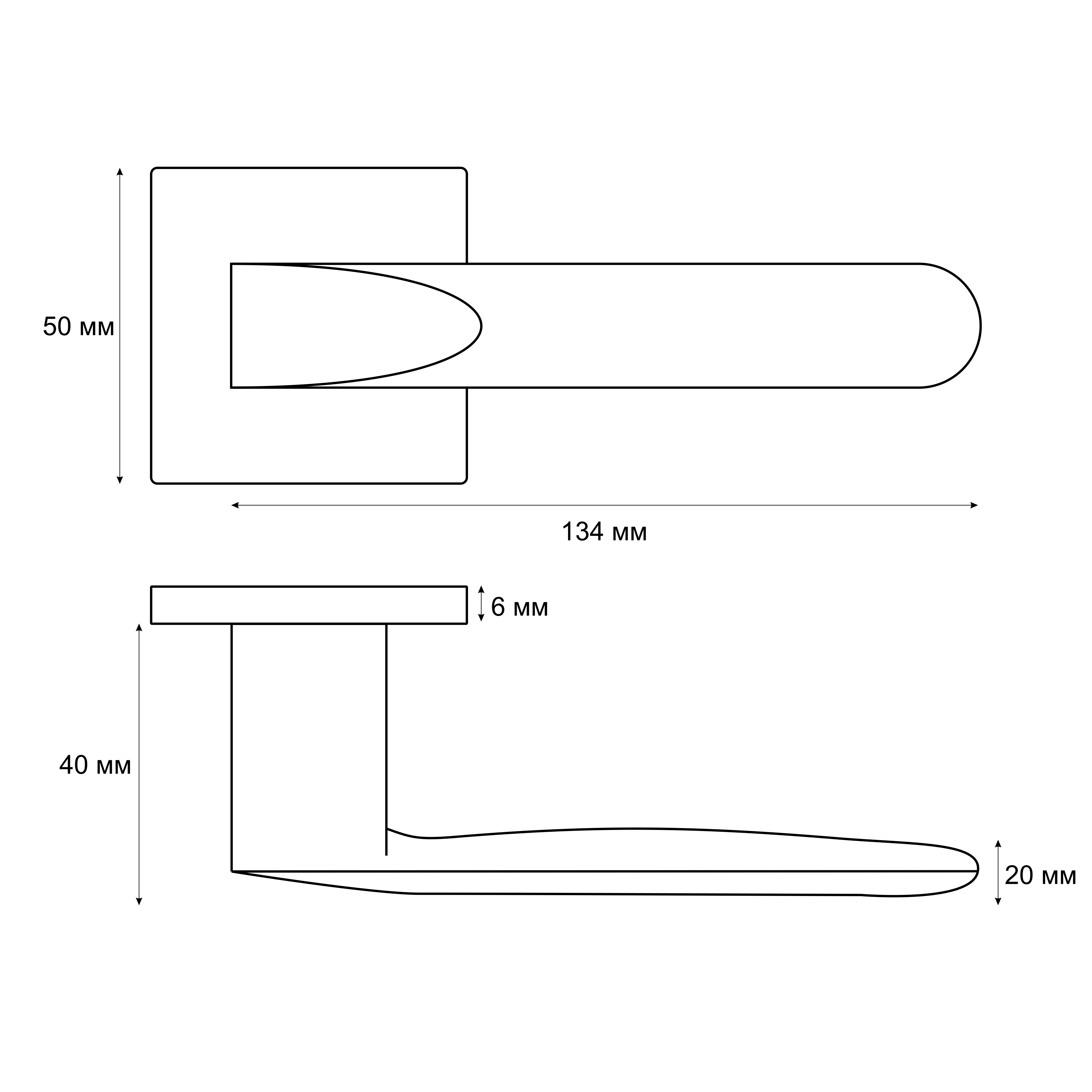Ручка раздельная Vrata "2173 AL" серия 03 slim, черный