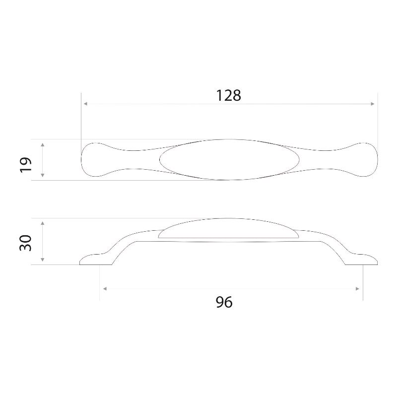 Ручка-скоба мебельная Trodos "ZY-1039" 96мм сплав ЦАМ 52гр, бронза