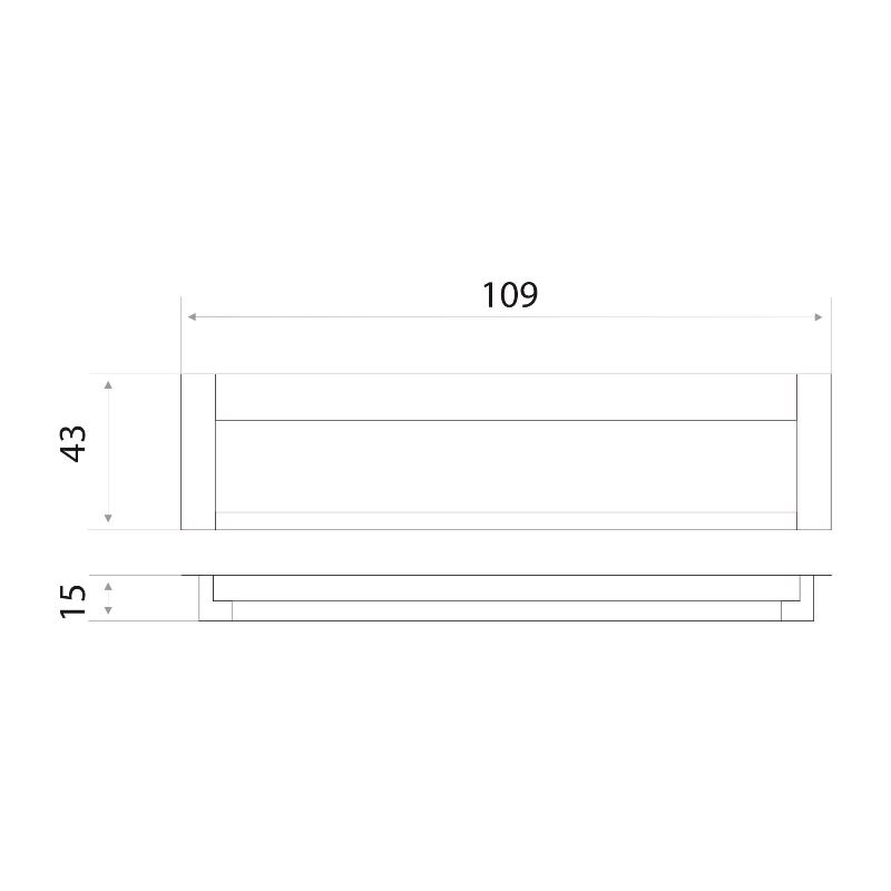Ручка врезная мебельная Trodos "ZY-108" 96мм алюминий, хром/хром матовый