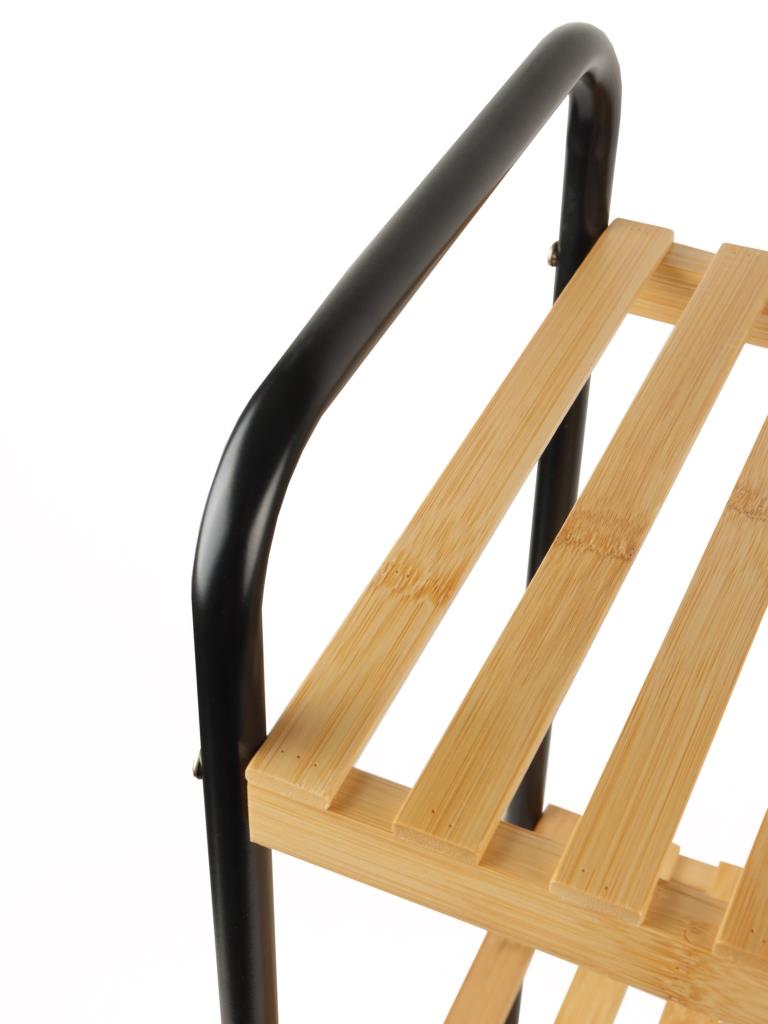 Этажерка Zenfort 3-ярусная "B6752", металл, бамбук