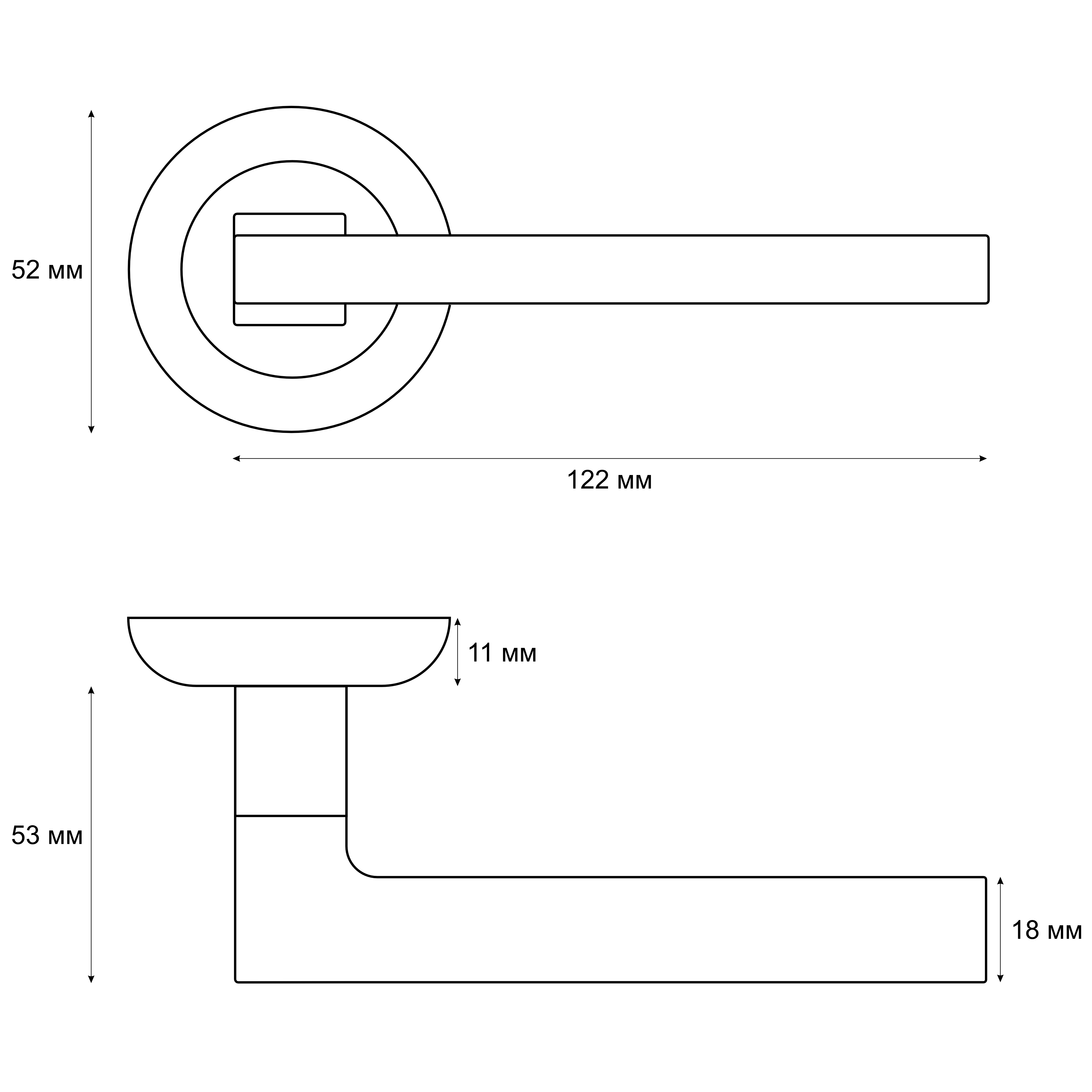 Ручка раздельная Trodos "517" серия 08, черный