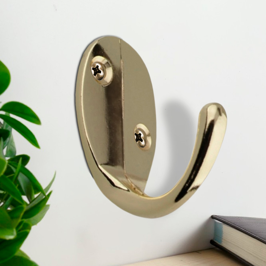 Крючок мебельный Trodos "ZY-205" 1-рожковый, сплав ЦАМ, золото