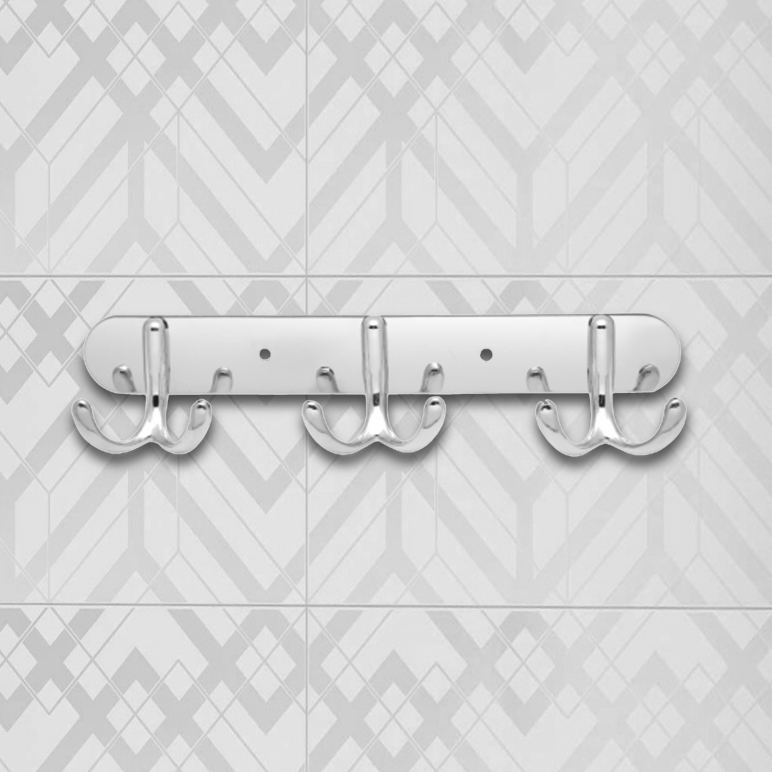 Крючок на планке Delphinium тройной "Т2003", хром