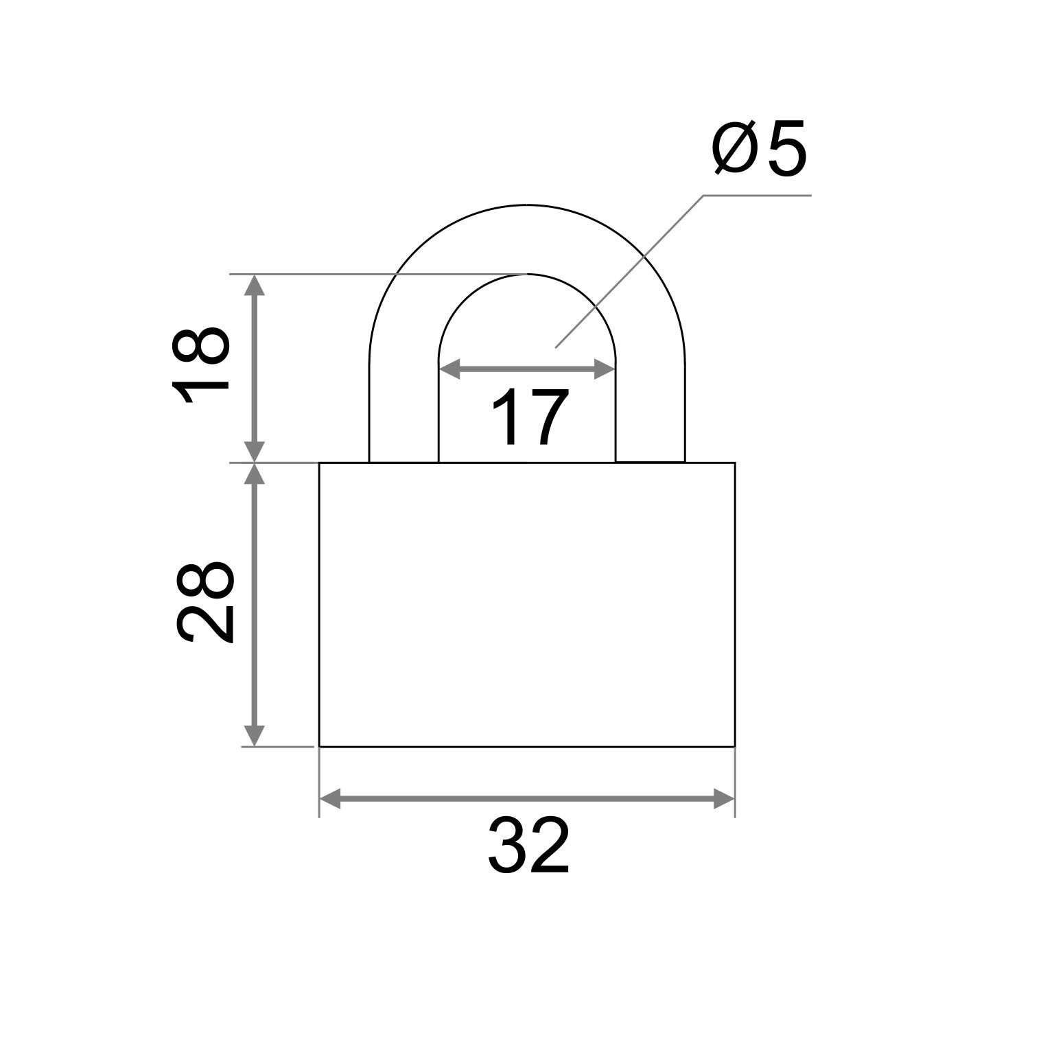 Замок навесной Vrata BC-НG36-32 чугун, серый